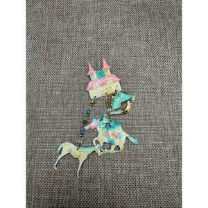 1988 Lunch at the Ritz DERBY DAY Horse Racing Enamel & Crystal Pin Churchill Dow